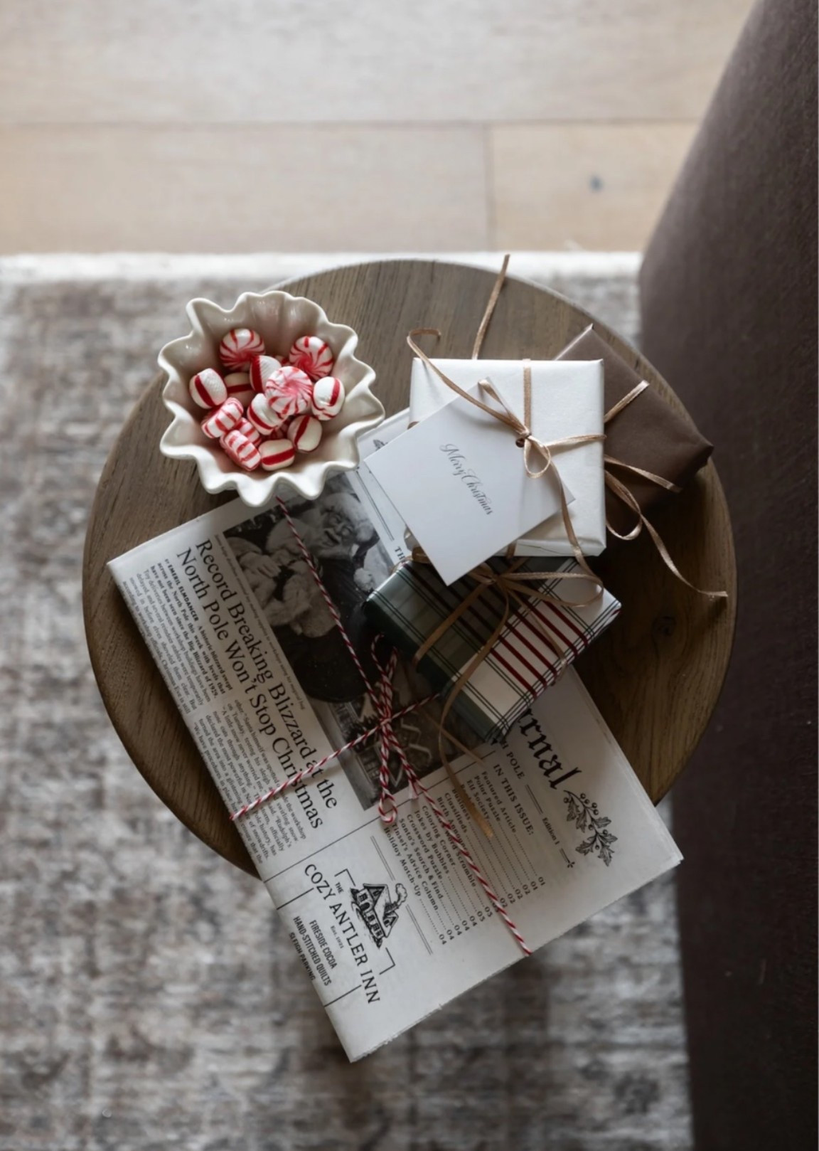 Holiday decor. I love this little jolly journal newspaper for holiday styling. It feels nostalgic and magical.

#LTKHome #LTKSeasonal