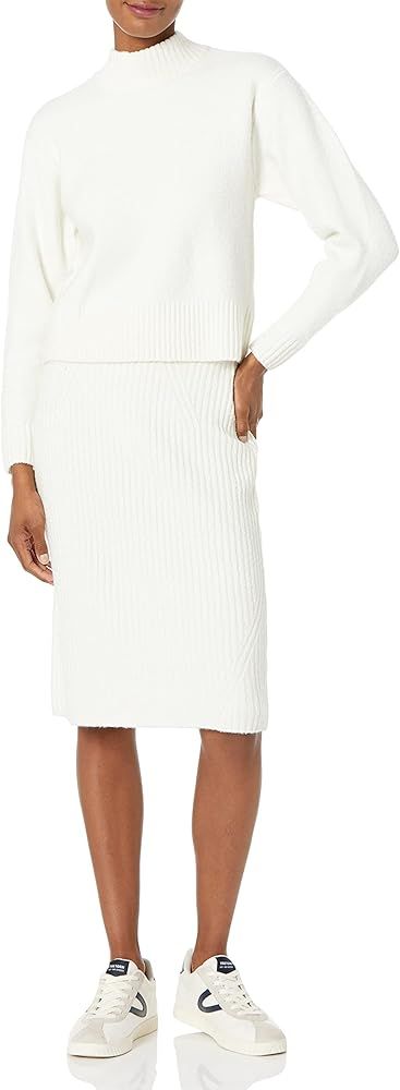 Daily Ritual Women's Relaxed-Fit Cozy Boucle Mockneck Sweater & Pencil Skirt 2-Piece Outfit | Amazon (US)