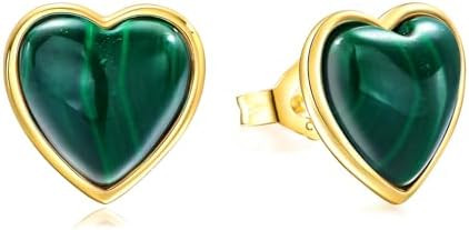 AIBAO Real Turquoise/Lapis Lazuli/Malachite Stud Earrings for Women Western Boho Jewelry Hypoalle... | Amazon (US)