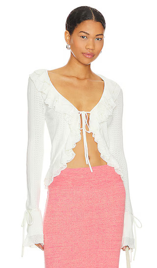 Rimon Pointelle Top in Ivory | Revolve Clothing (Global)