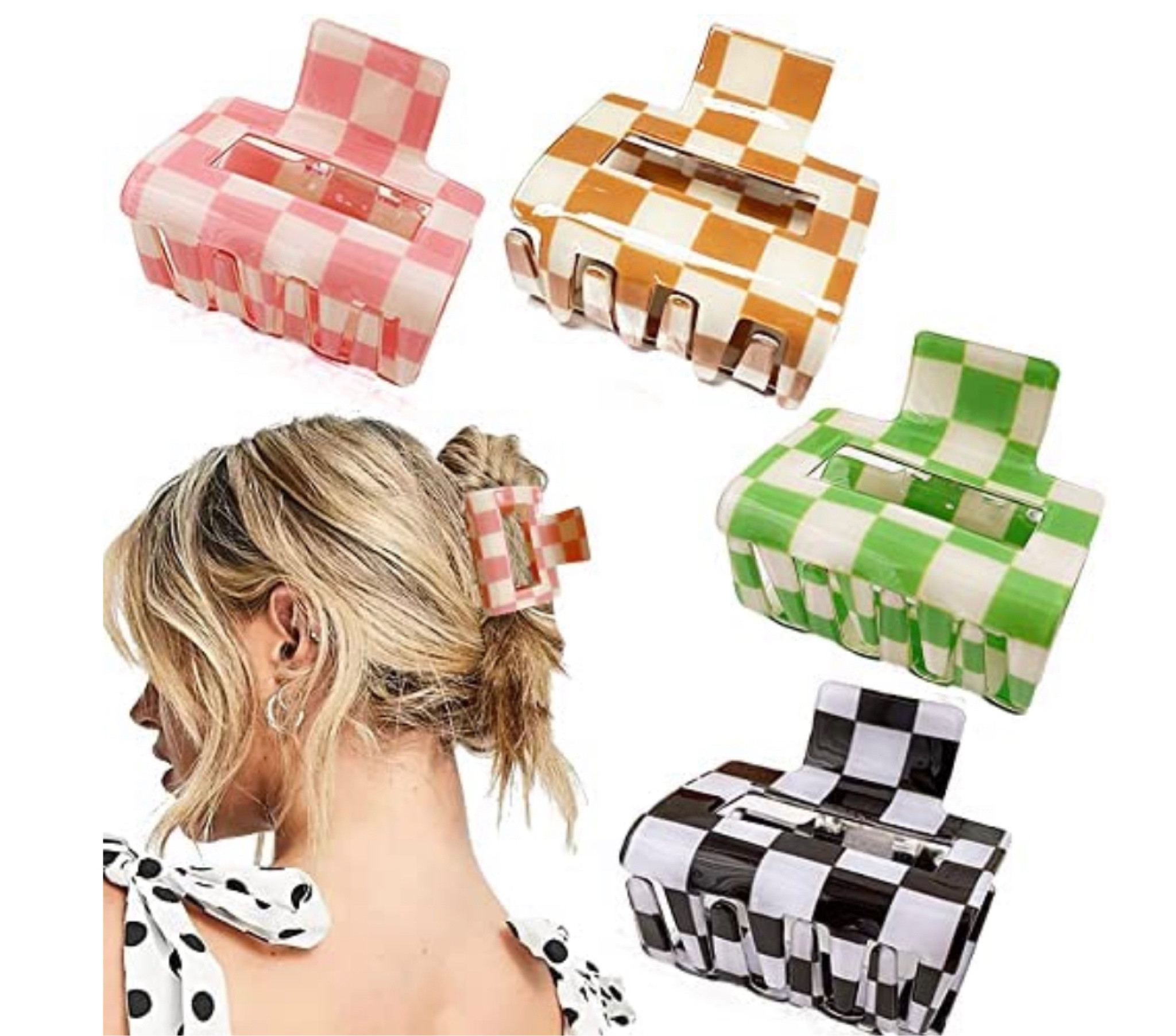 Perfect stocking stuffer for Christmas! Checkered claw clips 2022 trends hair 

#LTKbeauty #LTKHoliday #LTKsalealert