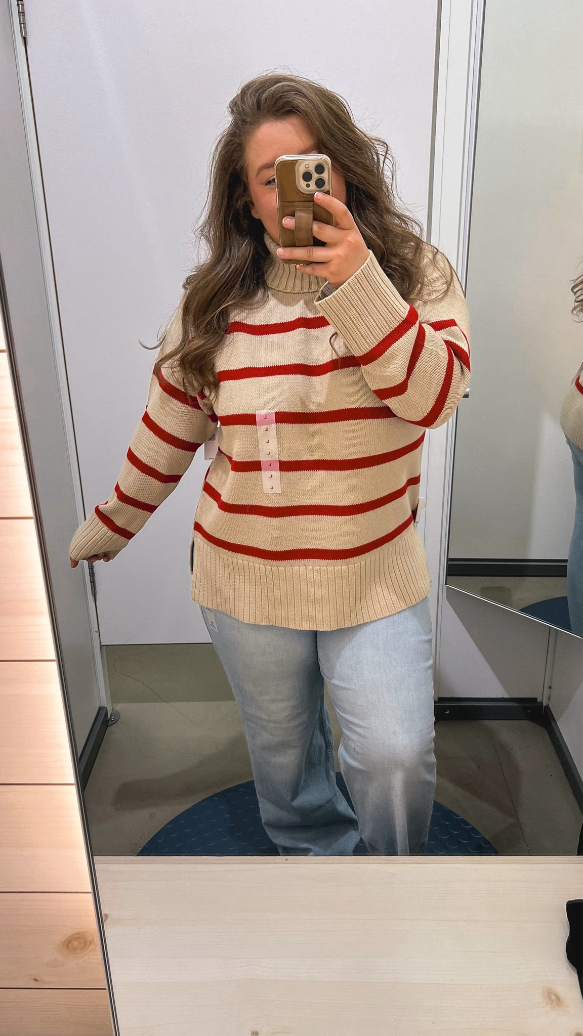 Old Navy is having an insane sale right now!! This striped turtleneck sweater is SO cozy and these wide leg light wash jeans will go great with some booties this fall! 

#LTKFindsUnder50 #LTKSaleAlert #LTKMidsize