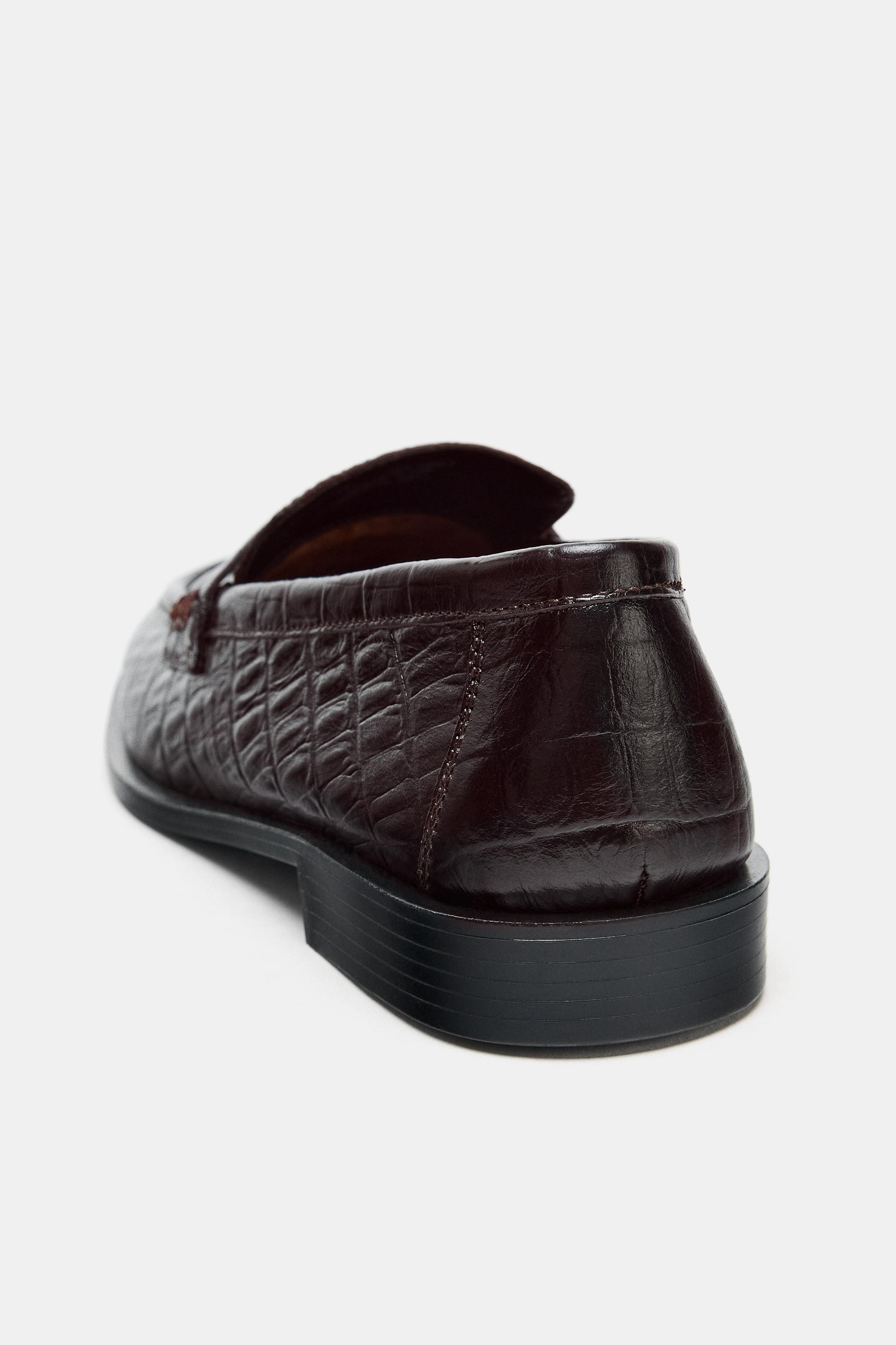 EMBOSSED LEATHER LOAFERS | Zara UK
