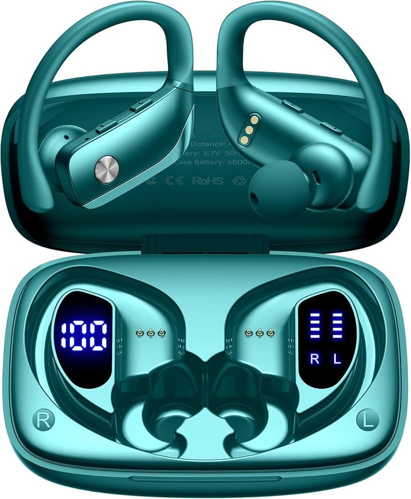 bmani Wireless Earbuds Bluetooth Headphones 48hrs Play Back Sport Earphones with LED Display Over... | Amazon (US)