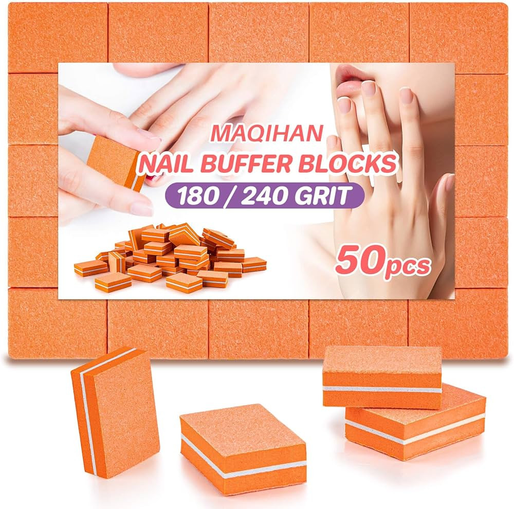 50pcs Nail Buffer Block - Acrylic Nail Buffer Polisher Pads 180/240 Grit Double Sided Nail Files ... | Amazon (US)