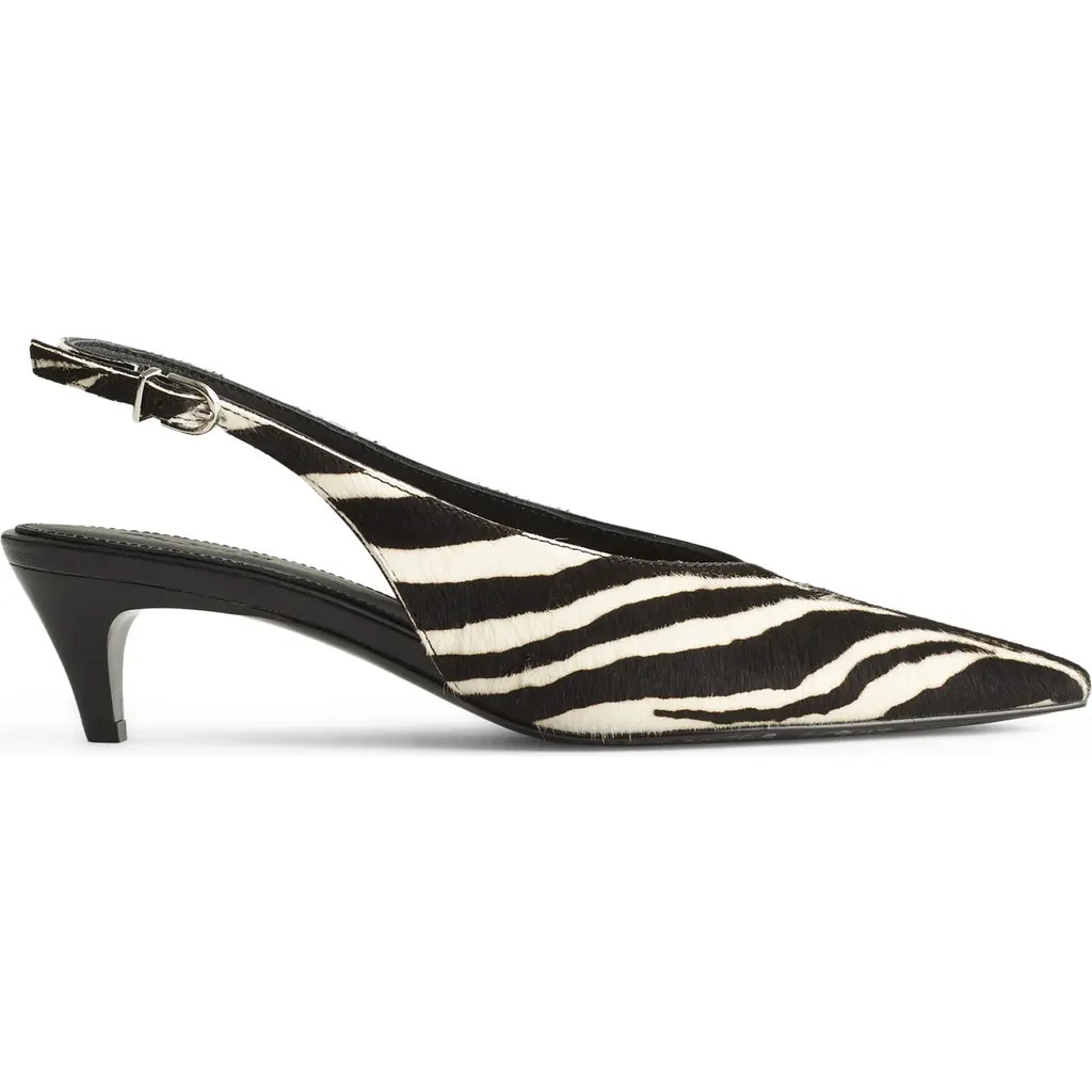 Madewell Emilie Zebra Print Genuine Calf Hair Mary Jane in True Black Multi Calf Hair at Nordstrom, Size 7.5 | Nordstrom