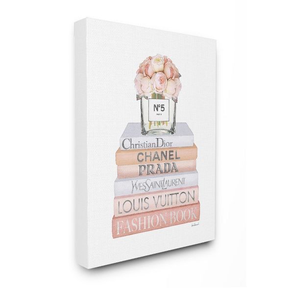 Stupell Industries Delicate Pink Roses and Iconic Fashion Style Bookstack | Target