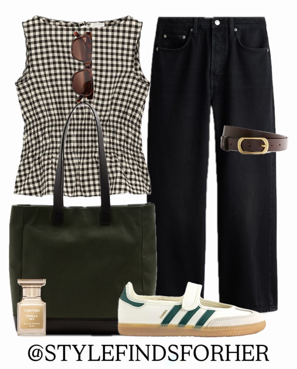 Gingham peplum top + black jeans + green adidas Samba Jane’s 🤎 the easiest everyday outfit

#LTKootd #LTKWorkwear #LTKMidsize