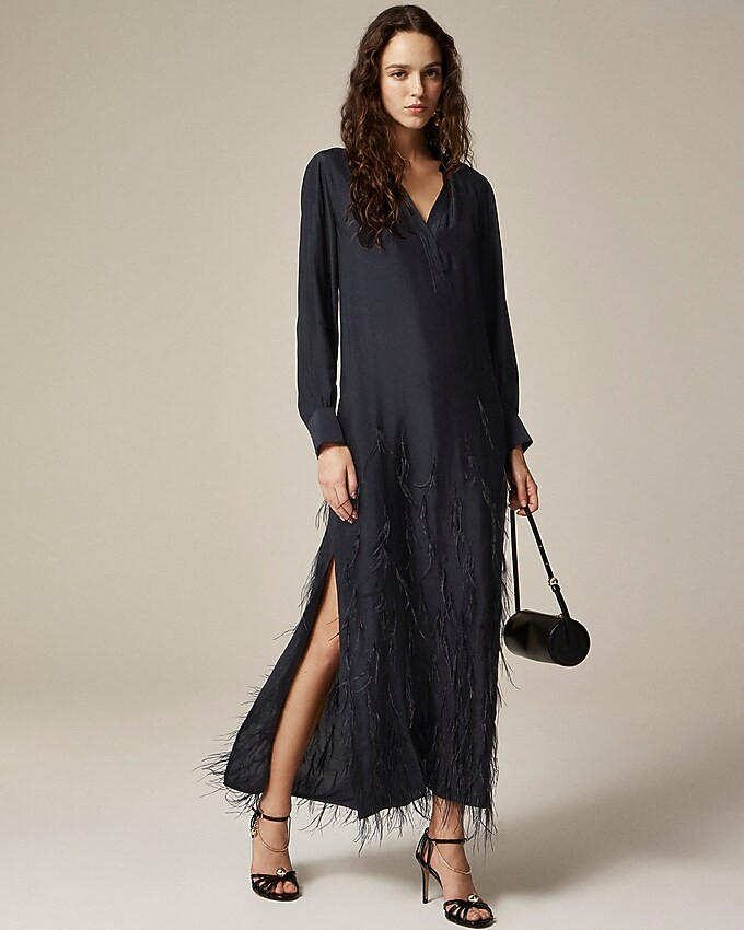 Bungalow dress with feather hem | J. Crew US