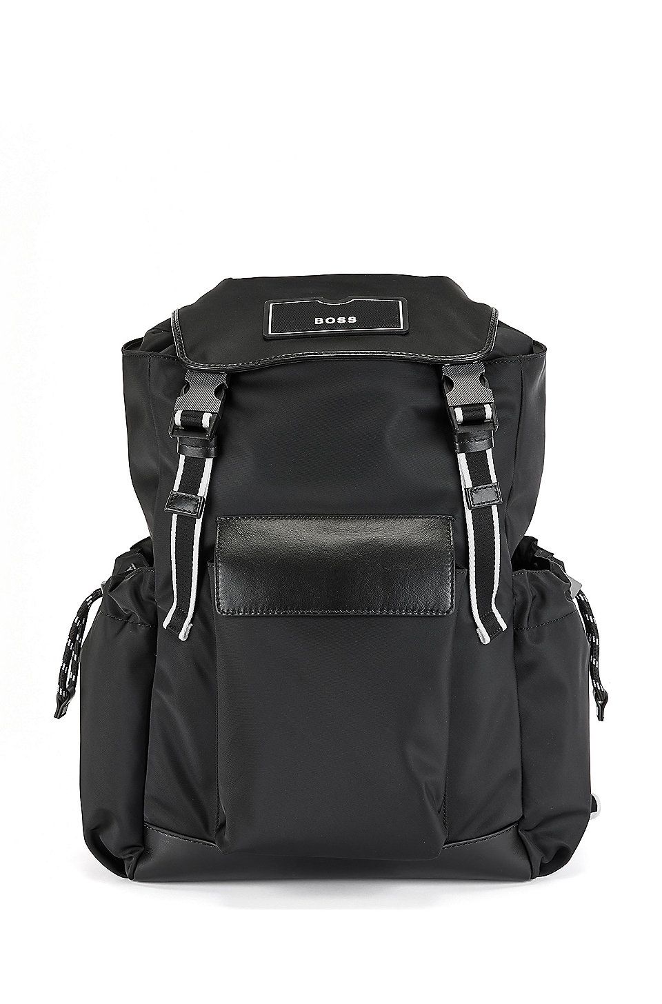 BOSS - Recycled-material backpack with leather trims | Hugo Boss (UK)