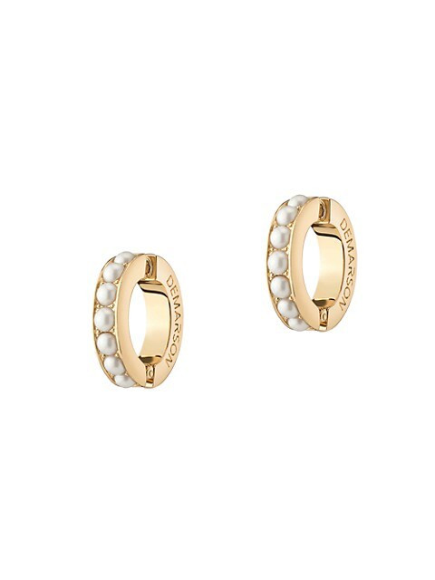 Eden 12K Goldplated & Faux Pearl Cuff Earrings | Saks Fifth Avenue
