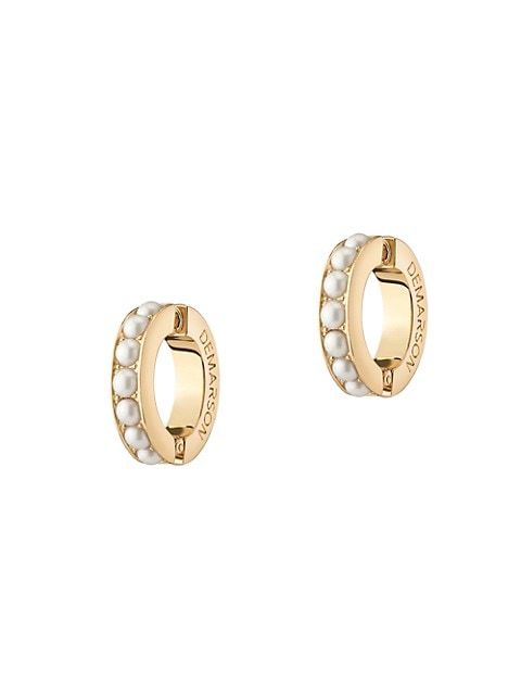 Eden 12K Goldplated & Faux Pearl Cuff Earrings | Saks Fifth Avenue
