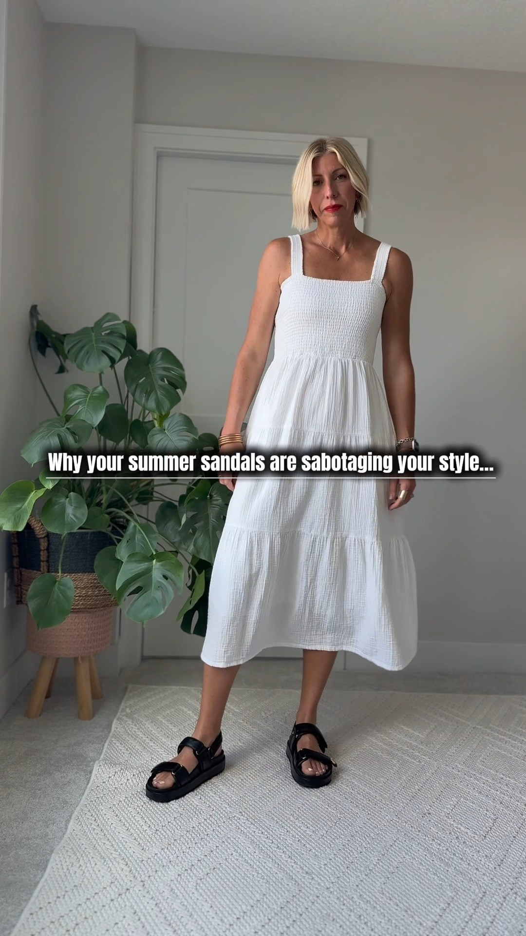 If your sandals are flattening your look… they’re probably flattening your posture too.
Yes, the wrong shoe does age your outfit—& your body.

Most women 40+ default to flip-flops or clunky comfort shoes when it’s hot.
But here’s the truth: just one sandal swap can elongate your line, lift your outfit, and still be kind to your feet.

Comfort and elegance? You don’t have to choose.

#LTKOver40 #LTKStyleTip #LTKSeasonal