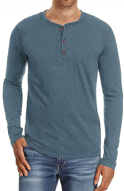 Sailwind Mens Henley Short/Long Sleeve T-Shirt Cotton Casual Shirt | Amazon (US)
