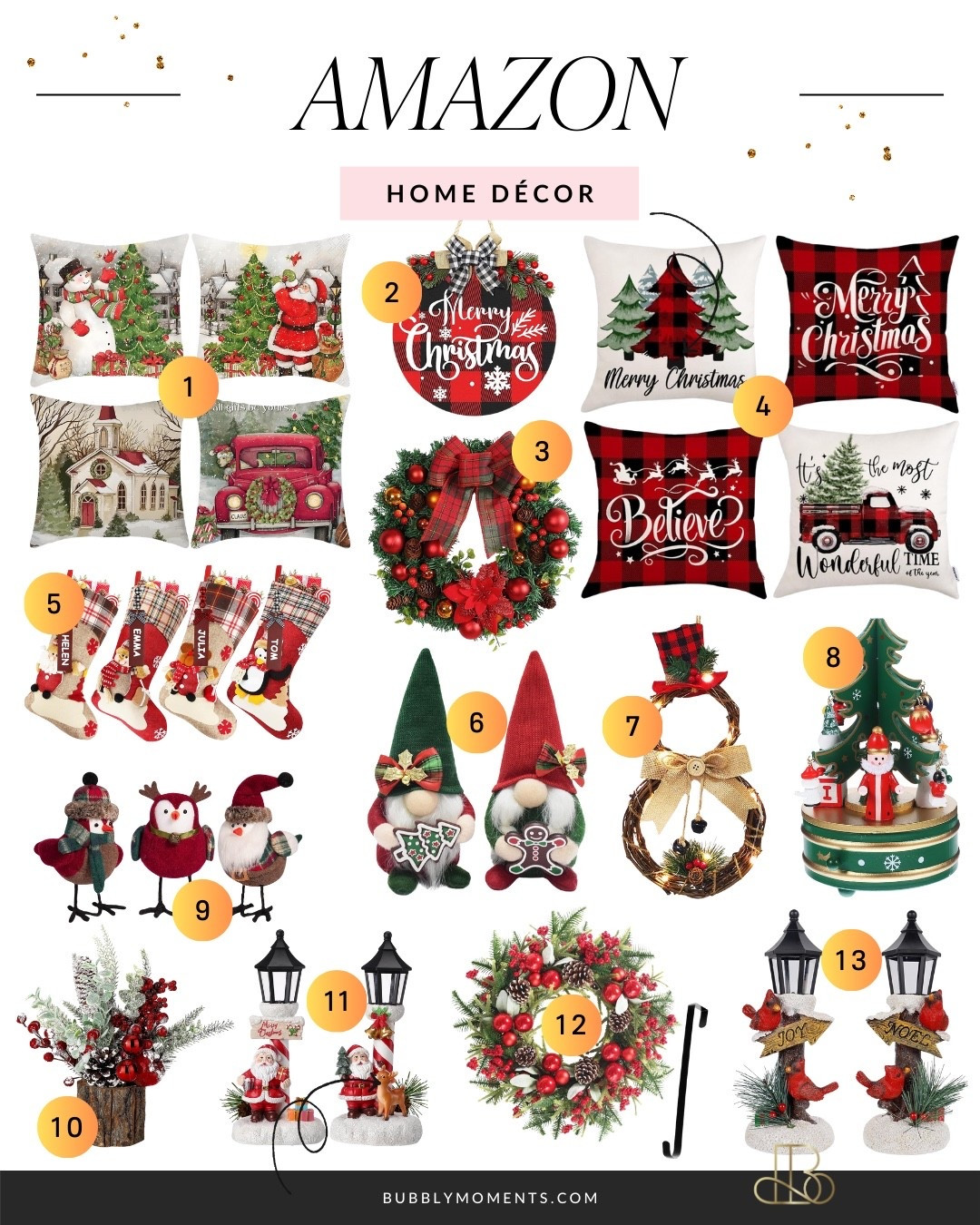 Make your home sparkle this season! ✨ From twinkling accents to charming Christmas details, these Amazon home décor picks are guaranteed to make your space feel merry and inviting. Whether you love rustic holiday charm or a more modern Christmas look, these décor favorites will help you deck the halls in style — and without breaking the bank. 🎄💫

#LTKHolidayHome #AmazonFavorites #HolidayDecorGoals #ChristmasHomeInspo #LTKHome #LTKHolidayStyle #AmazonMustHaves #HomeDecorTrends #HolidayDecorations #CozyChristmasVibes #WinterDecorInspo #AmazonHomeFinds #ChristmasAtHome #FestiveDecor #LTKSeasonalDecor #MerryAndBrightHome #AmazonHomeStyle #HolidaySeasonMagic

#LTKStyleTip #LTKSeasonal #LTKHoliday