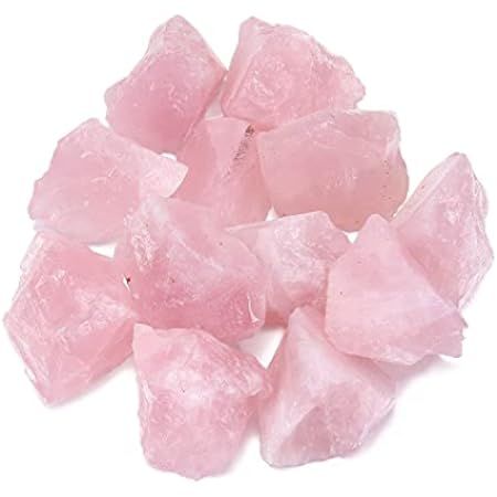 Unihom 1 lb Bulk Rose Quartz Rough Stones - Large 1" Natural Raw Stones Crystal for Tumbling, Cabbin | Amazon (US)