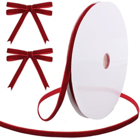 Ribbli Polyester Red Velvet Ribbon,3/8 Inch,10-Yard Spool,Use for Choker,Gift Wrapping,Floral Bouquets, Boutonnieres | Amazon (US)
