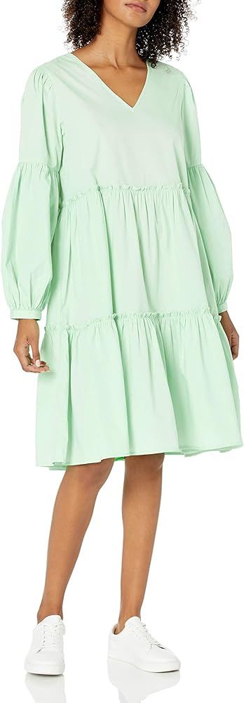 Women's Jade Loose Balloon Long Sleeve Tiered Poplin Dress | Amazon (US)