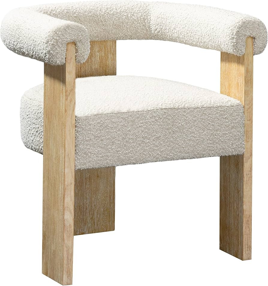 Meridian Furniture Barrel Collection Mid-Century Modern Dining Chair, Solid Wood Finish, Rich Bou... | Amazon (US)