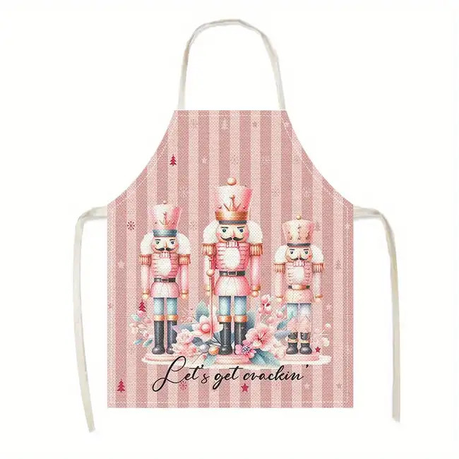 Christmas Nutcracker Print Linen Apron - 100% Woven Linen Adult Apron with Adjustable Ties for Ki... | Temu Affiliate Program