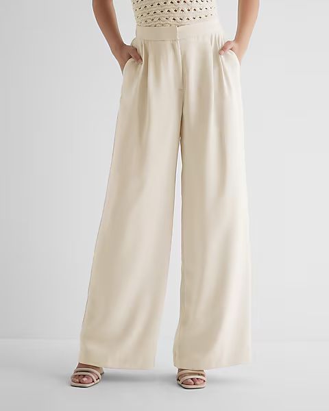 Stylist Super High Waisted Pleated Wide Leg Pant | Express