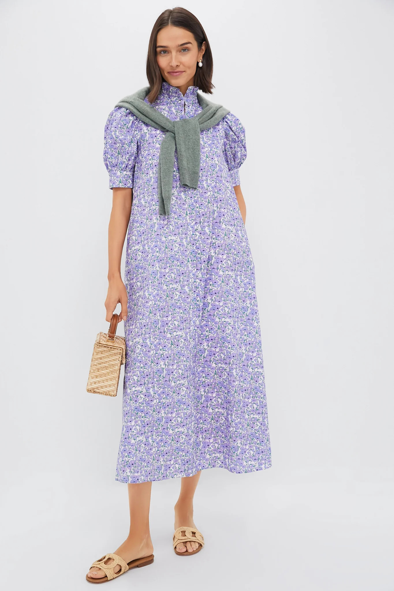 Purple Poppies Ruffle Collar Louisa Maxi Dress | Tuckernuck (US)