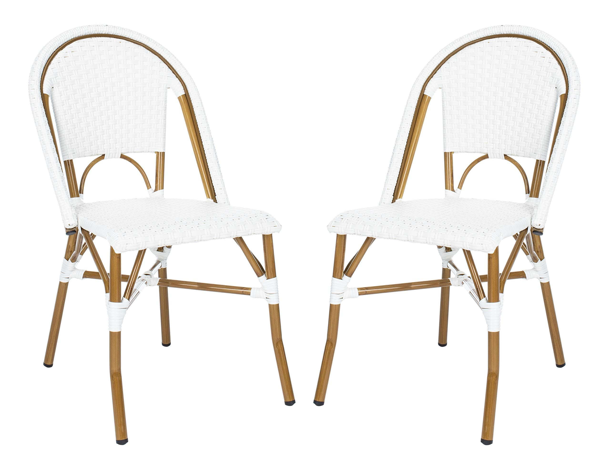 Safavieh Home Collection Hooper Indoor-Outdoor Stacking Side Chairs | Black & White | Set of 2 | Amazon (US)