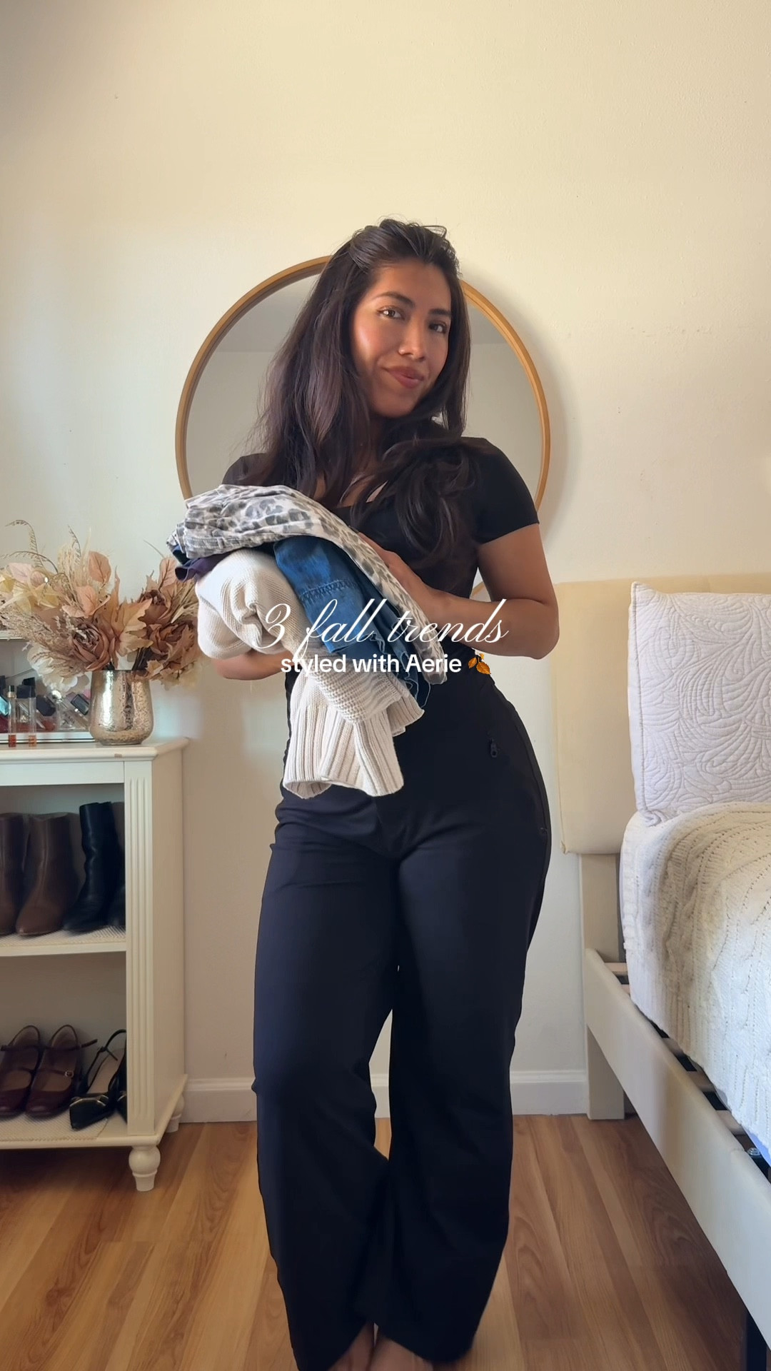 my favorite 2025 fall trends atm can be found @aerie 🍂you can shop all of these outfits, linked in my LTK! #falltrends #falloutfits #AeriePartner #AerieREAL #ad | Fall Aesthetic | Fall Fits | Fall Outfits | Fall Transitions |