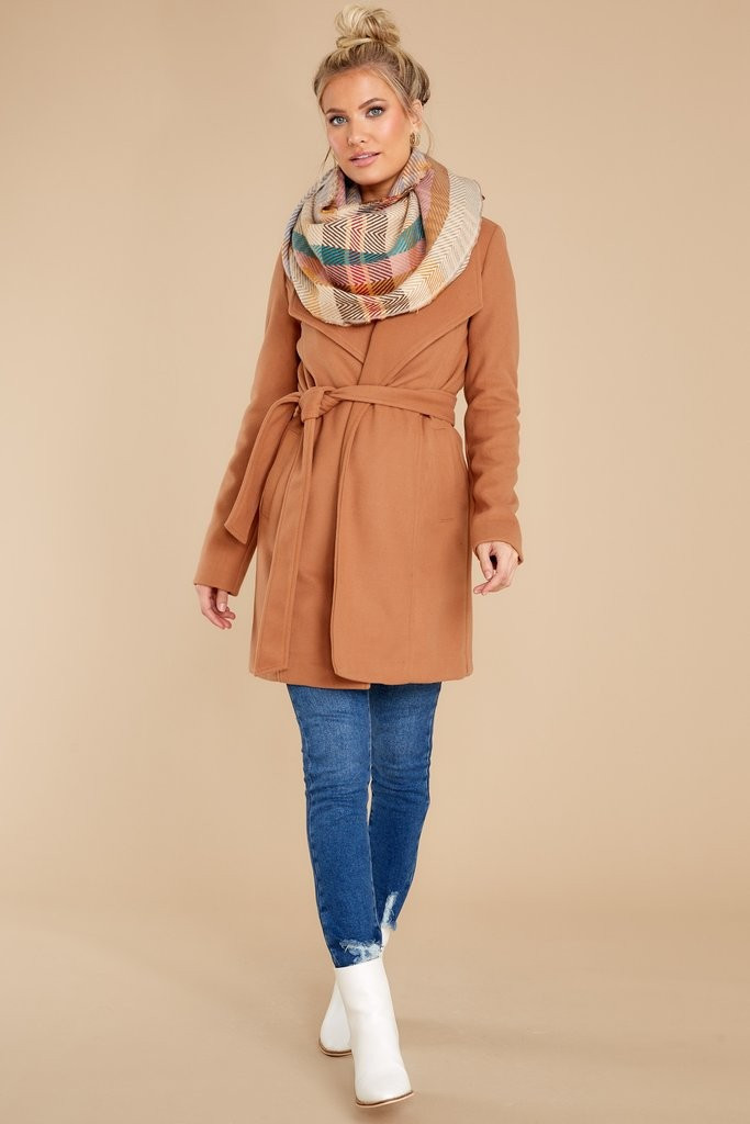 Let Me Be Your Secret Tan Coat | Red Dress 