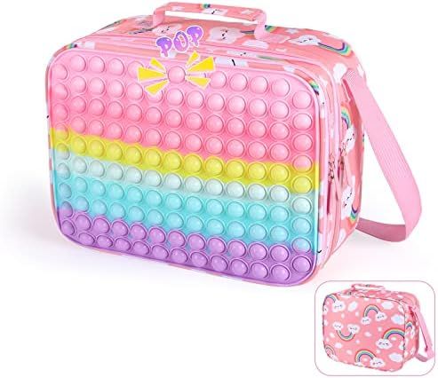 Pop Lunch Box Kids Fidget Lunch Bag Toys for Boys Girls, Insulated Lunch Bag, Fidget Lunch Large ... | Amazon (US)