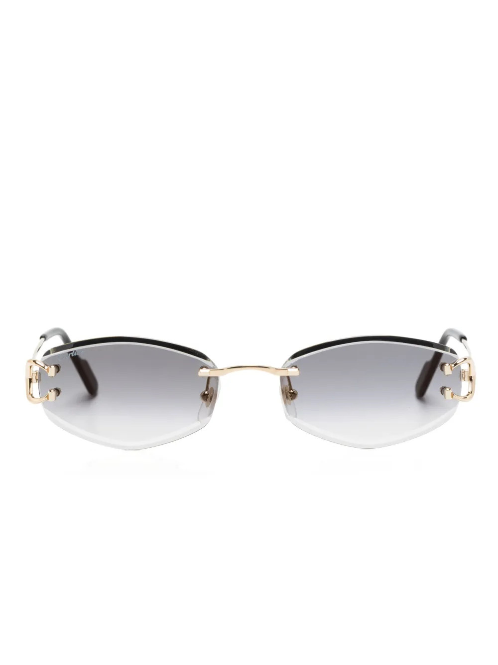 Cartier Eyewear oval-frame Sunglasses | Gold | FARFETCH KE | Farfetch Global