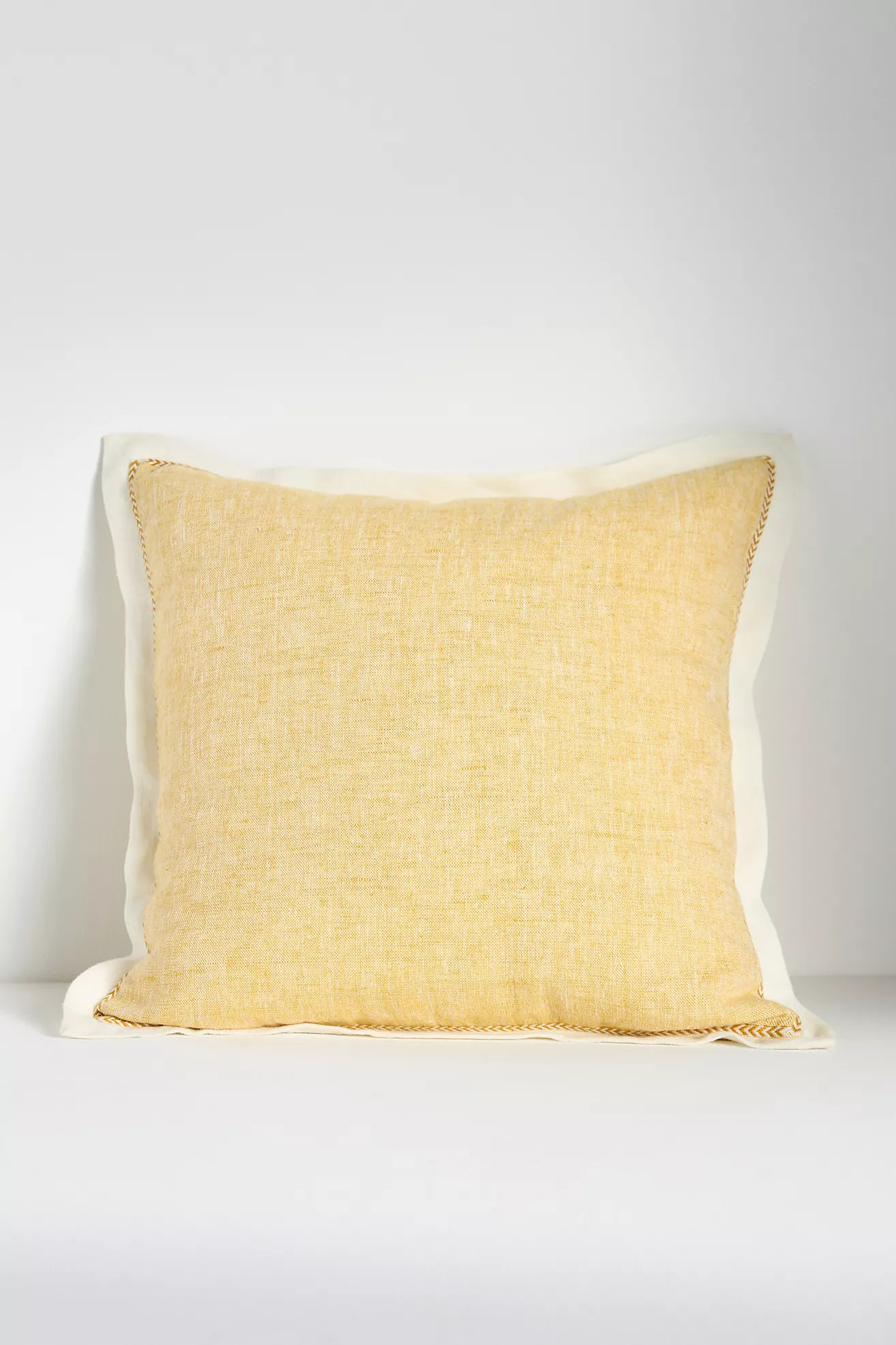 Lucy Linen Embroidered Pillow | Anthropologie (US)