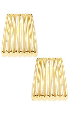Heaven Mayhem Ribbed Maxi Earrings in Gold from Revolve.com | Revolve Clothing (Global)
