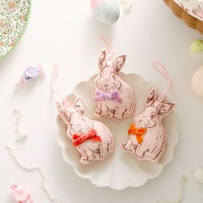 Pink Chicken Bunnies Ornaments (Set of 3) | West Elm (US)