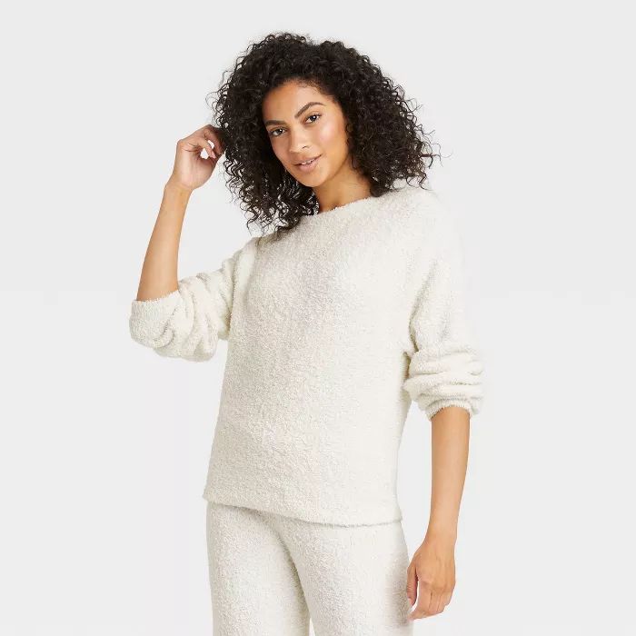 Women's Feather Yarn Lounge Pullover Sweater - Stars Above™ | Target