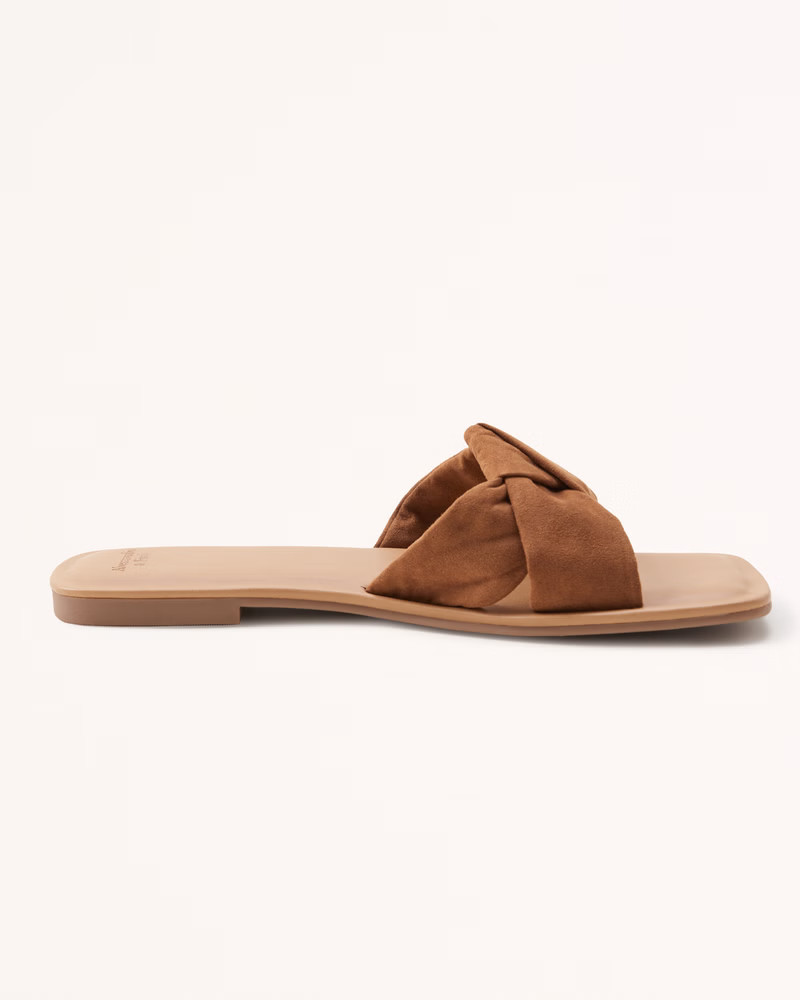 Knotted Suede Slide Sandals | Abercrombie & Fitch (US)