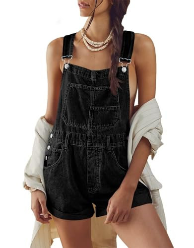 Cicy Bell Womens Denim Bib Overall Shorts Casual Classic Adjustable Straps Cuffed Hem Jean Shortalls Summer Outfits | Amazon (US)