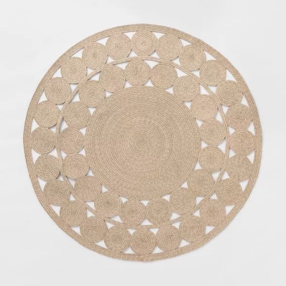 Round Ornate Braided Outdoor Rug Natural - Opalhouse™ | Target
