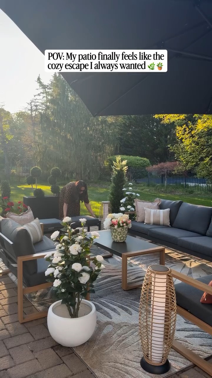 Spring patio reset… but make it feel like the kind of space you actually want to sit in all day long 🌿💁🏻‍♀️ #Ad #WayfairPartner 

@Wayfair  ￼ is always my go-to for refreshing any space in the house because they have so many versatile pieces that make pulling an entire look together so easy!

I added this new patio furniture set that looks high-end but is surprisingly budget friendly 🙌🏼 Along with a cozy outdoor rug, warm solar lighting, and planters with maintenance-free trees, this space finally feels complete.

If your patio has been feeling a little forgotten lately… this is your sign to give it a refresh without overthinking it ✨

#Wishyouwerehere #Wayfair #outdoor @shop.ltk #liketk.it #ltkit

#LTKHome #LTKSaleAlert #LTKSeasonal
