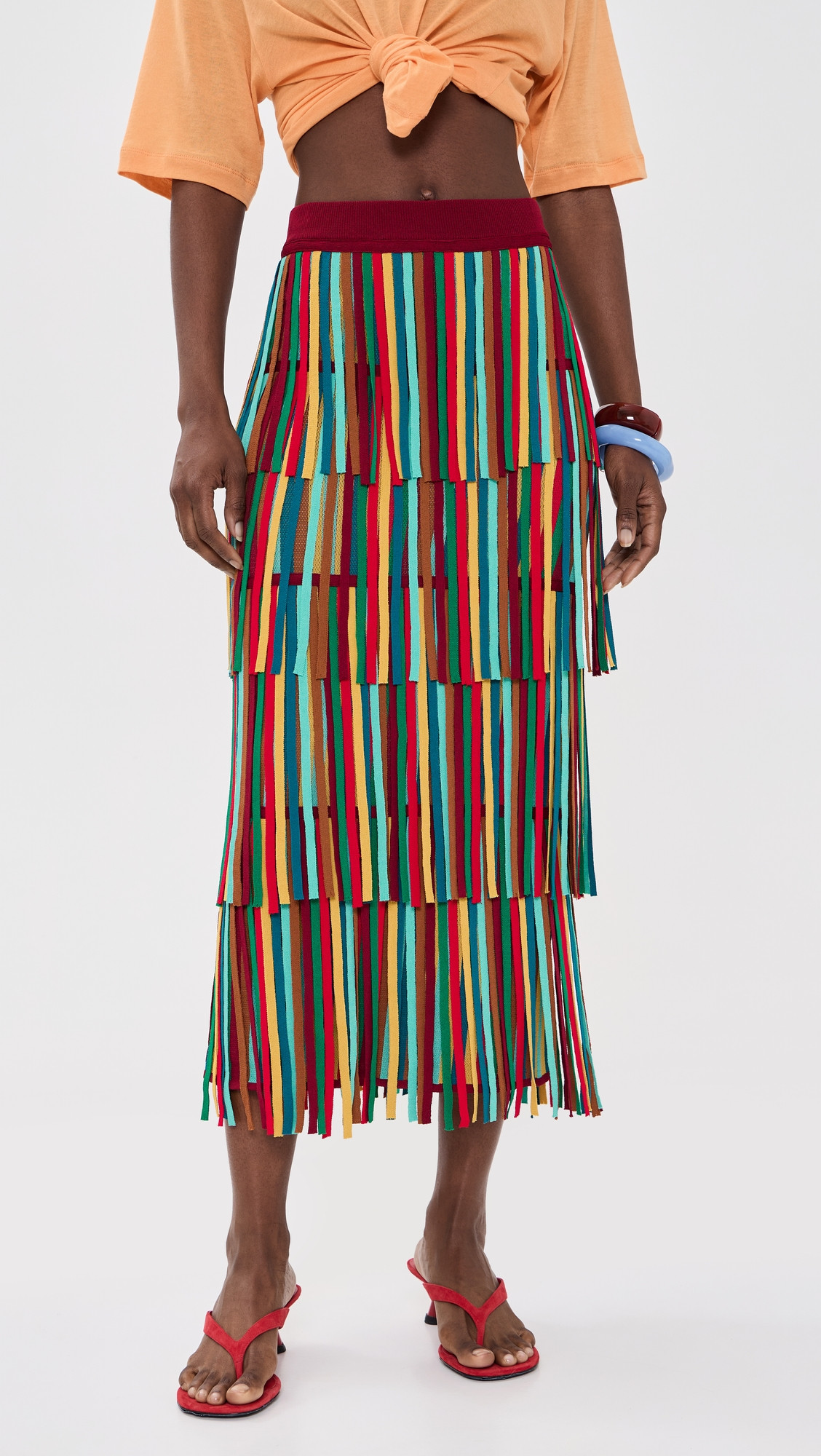 SIMONMILLER Za Za Knit Skirt Vibrant Multi Stripe XL | Shopbop