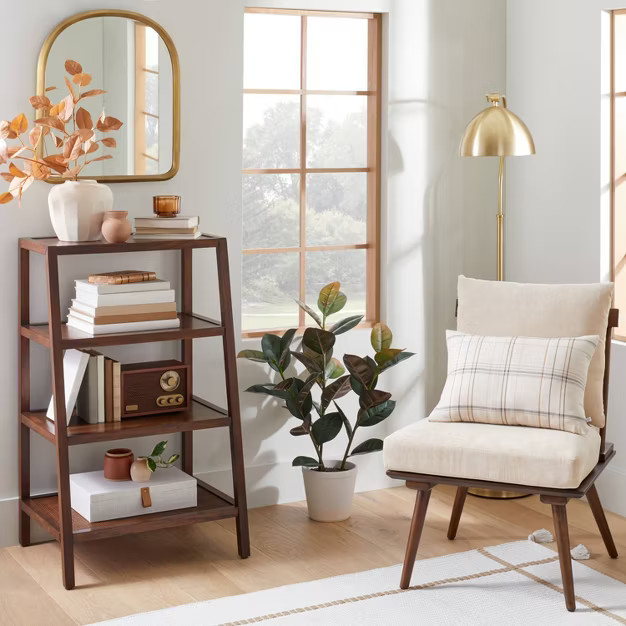 14" x 20" Thin Stripe Plaid Lumbar Throw Pillow Beige/Navy/Brown - Hearth & Hand™ with Magnolia | Target