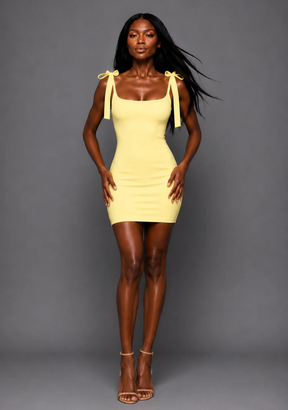 Lotus | Bow Strap Lemon Mini Dress | VSPR UK