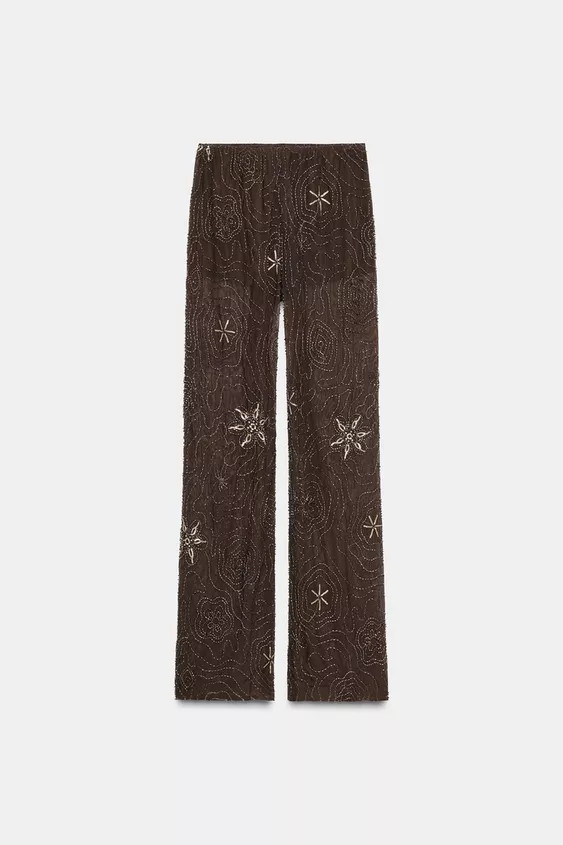 BEADED SEQUIN TROUSERS | Zara US