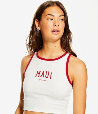 Maui High-Neck Cropped Tank | Aeropostale