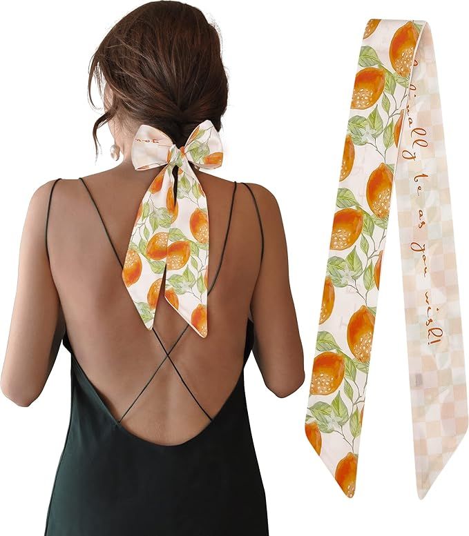 Mengmeng Angel Fashion Slim Bandeau Satin Hair Tie Ribbon and Skinny Scarf Handbag and Head Acces... | Amazon (CA)