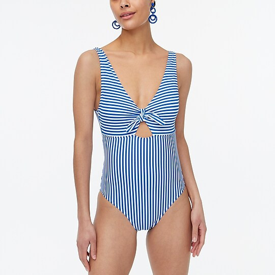 Cutout one-piece swimsuit with bowItem BG222 | J.Crew Factory