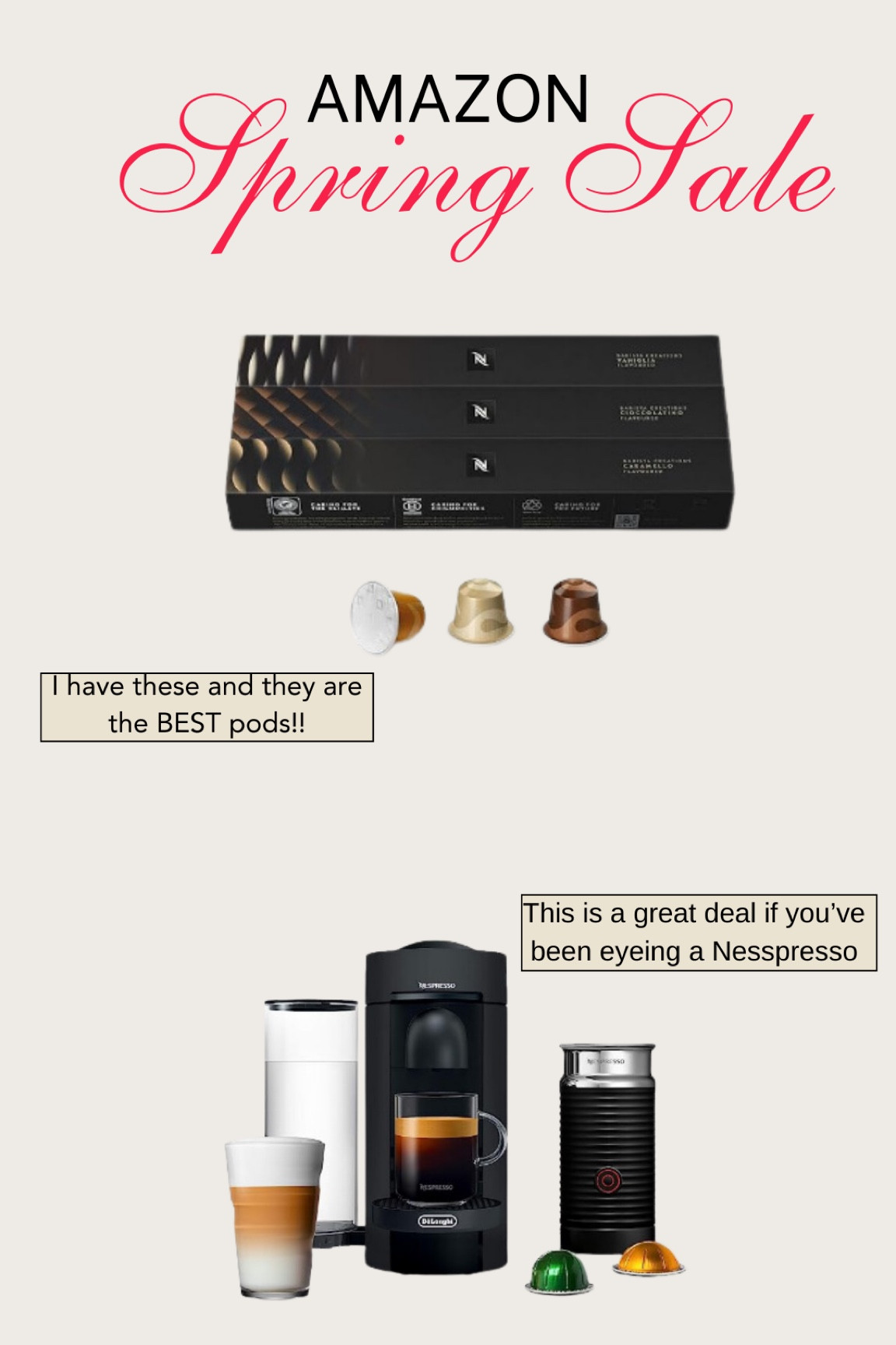 Nespresso Vertuo sale!!

amazon spring sale, amazon sale, nespresso, original nespresso pods, coffee, coffee bar 

#LTKsalealert #LTKhome #LTKfamily