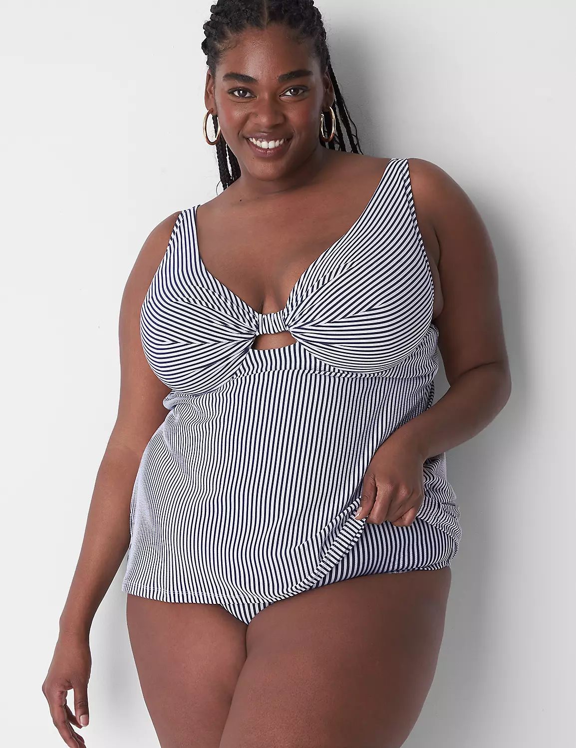 Seersucker Swim Brief | LaneBryant | Lane Bryant (US)