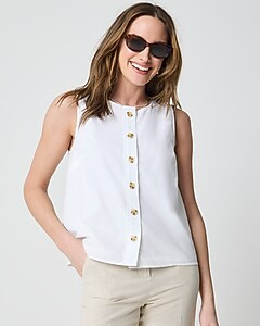 Linen-blend button-front shell | J.Crew Factory