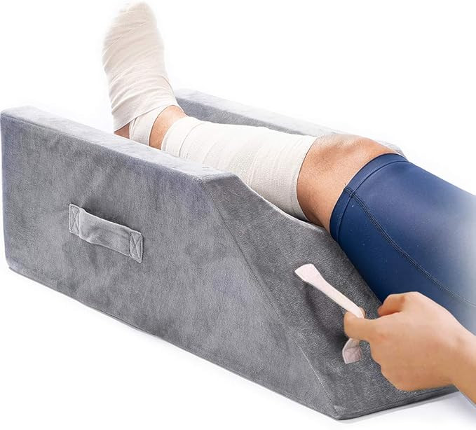 LightEase Memory Foam Leg Support and Elevation Pillow w/Dual Handles for Surgery, Injury, or Res... | Amazon (US)